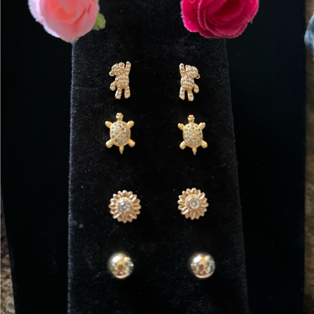 Gold plated stud earrings